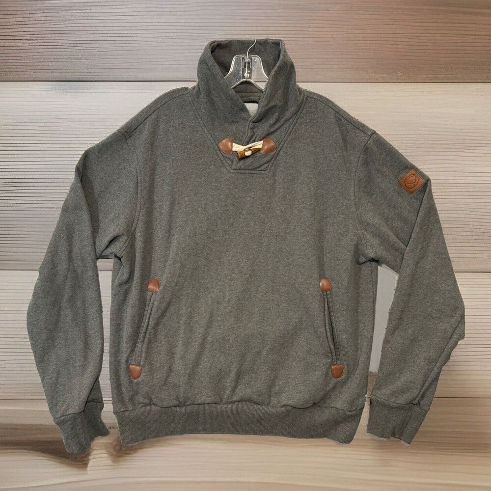 PENFIELD TRAILWEAR Pullover Sweatshirt Sz XL Gray Shawl Neck Toggle Closure